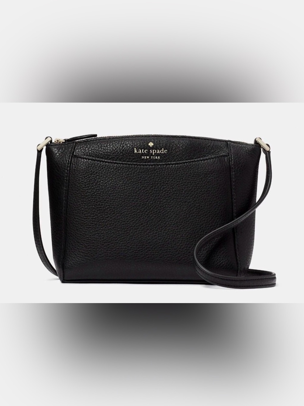 NEW Kate Spade Monica Pebbled Leather Small Top Zip Crossbody Handbag Black